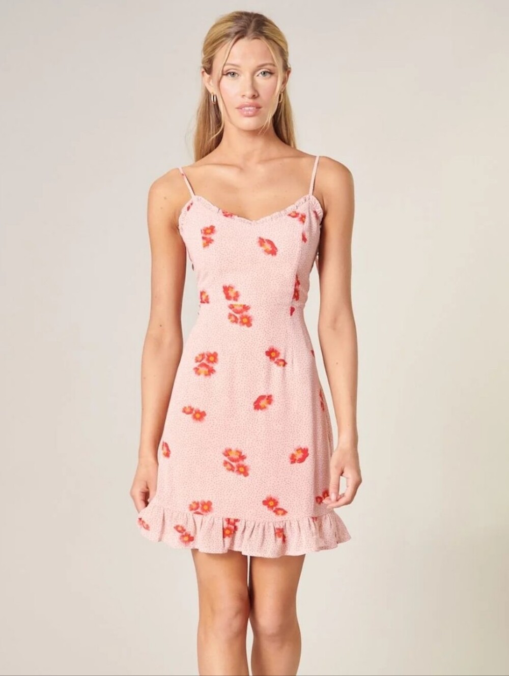 Sugar Lips Besame Floral Kaia Tie Strap Mini Dress